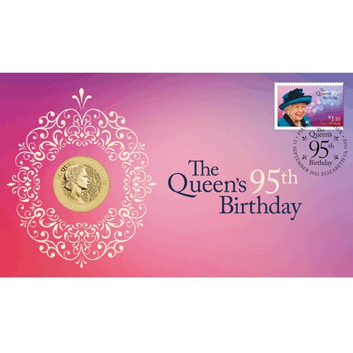 2021 $1 Queen Elizabeth II 95th Birthday Coin & Stamp Cover PNC