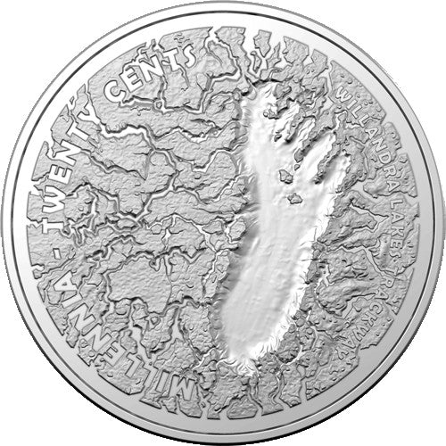 2021 20c Mungo Footprint Cupro Nickel Uncirculated Coin in Card