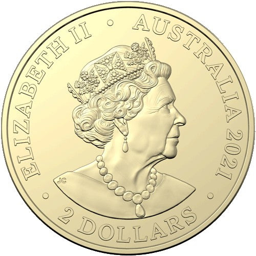 2021 $2 Australian Ambulance Services Al/Br C Mintmark Coloured Uncirculating Coin in RAM Card