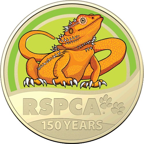 2021 $1 150th Anniversary of the RSPCA Australia Al/Br Coloured Uncirculated Lizard Coin