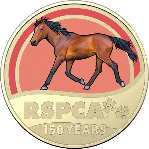 2021 $1 150th Anniversary of the RSPCA Australia Al/Br Coloured Uncirculated Horse Coin