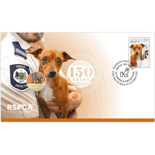 2021 $1 RSPCA  150 Years of Caring & Protecting Dog Coin & Stamp Cover