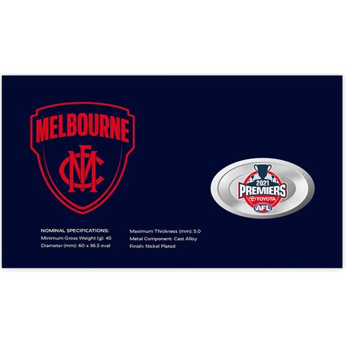 2021 AFL Premiers Melbourne Limited Edition Medallion & Stamp Cover PNC