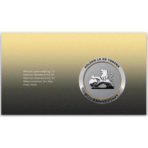 2021 Holden LX SS Torana 45th Anniversary LE Medallion & Stamp Cover