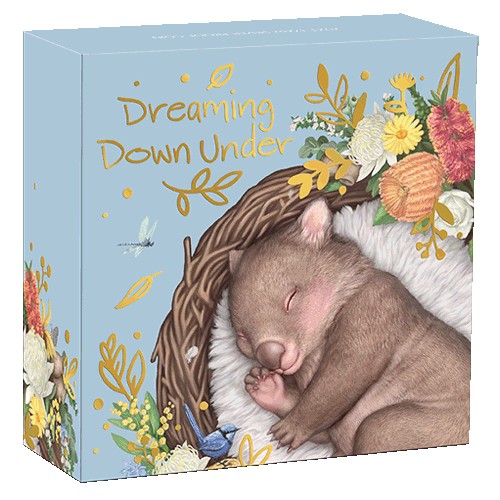 2021 50c Dreaming Down Under - Wombat 1/2oz Silver Proof Coloured Coin