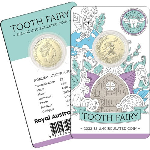 2021 $2 Tooth Fairy Albr Uncirculated Coin in Card