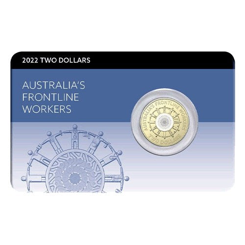 2022 $2 Frontline Workers Al/Br Coloured Uncirculating Coin in 2x2