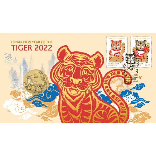 2022 $1 Year of the Tiger Coin & Stamp Cover PNC