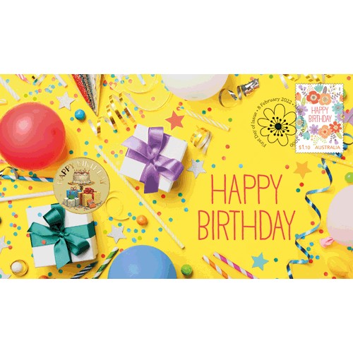 2022 $1 Happy Birthday Coin & Stamp Cover PNC