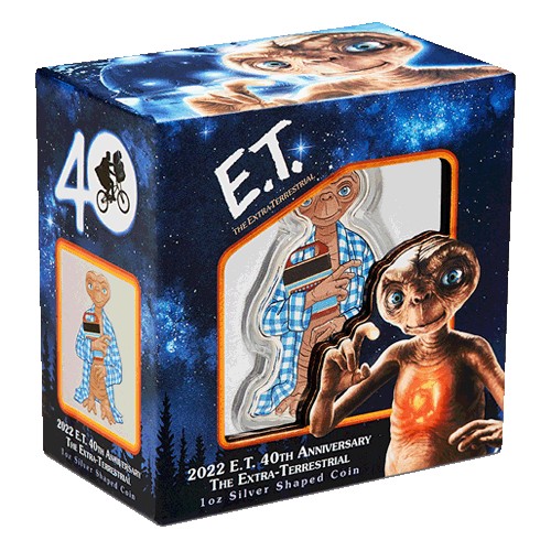 2022 $1 E.T. 40th Anniversary The Extra-Terrestrial 1oz Silver Shaped Coin