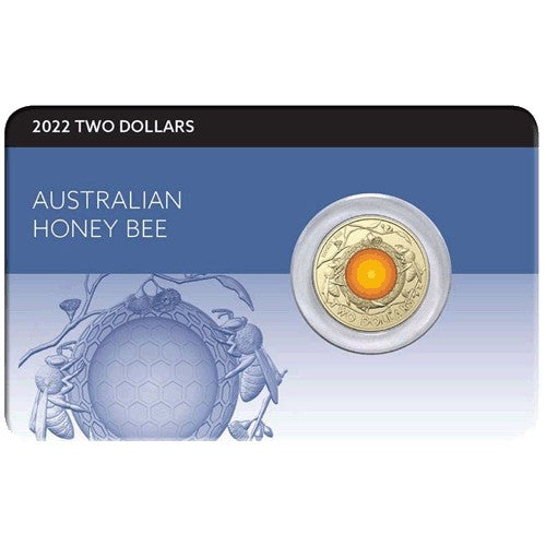 2022 $2 Australian Honey Bee Coloured Uncirculated Coin in Pack