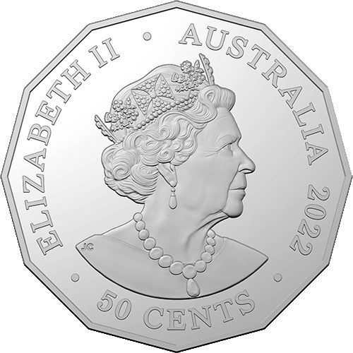 2022 50c HM Queen Elizabeth II Platinum Jubilee Cu/Ni Uncirculated Coin in Card