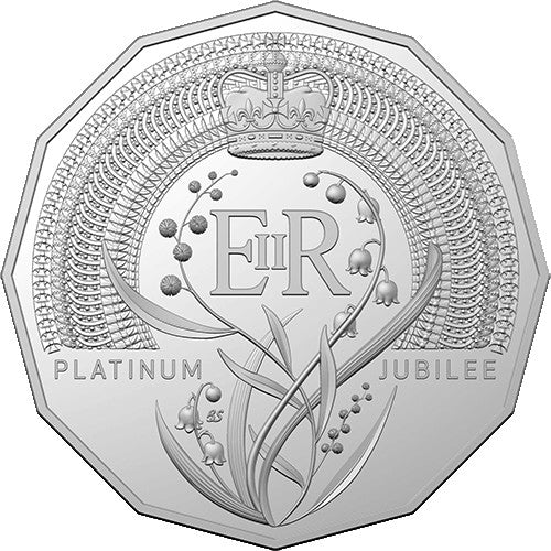 2022 50c HM Queen Elizabeth II Platinum Jubilee Cu/Ni Uncirculated Coin in Card