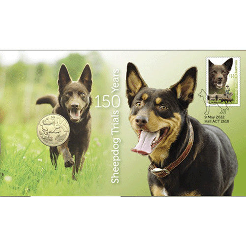 2022 $1 150 Years of Sheepdog Trials Coin & Stamp Cover PNC