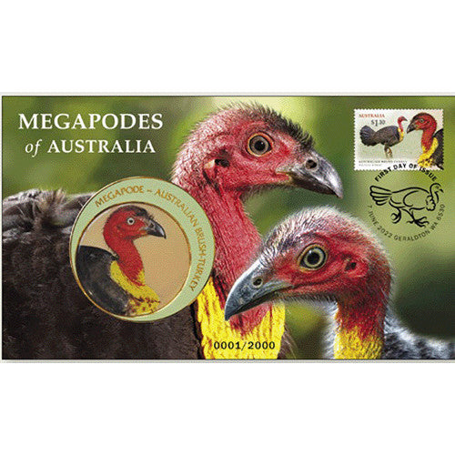 2022 Megapodes of Australia Limited Edition Stamp & Medallion Cover PNC