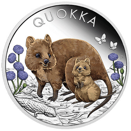 2022 $1 Australian Quokka 1oz Silver Proof Coloured Coin