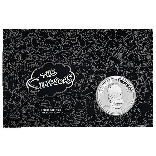 2022 $1 Homer Simpson 1oz Silver Coin in Card