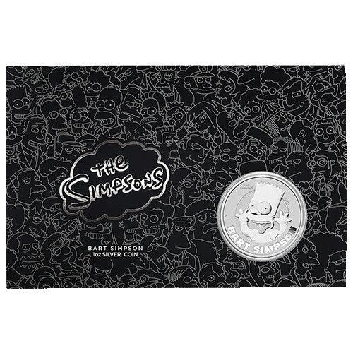 2022 $1 Bart Simpson 1oz Silver Coin in Card