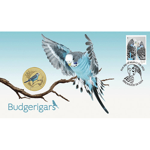 2022 $1 The Budgerigar Coin & Stamp Cover PNC