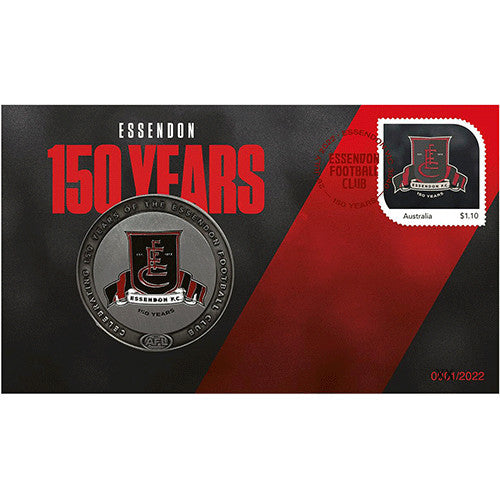 2022 Essendon Football Club 150 Years Limited Edition Medallion & Stamp Cover PNC