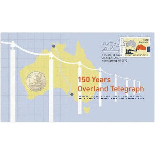 2022 $1 150th Anniversary of Australian Overland Telegraph Line Coin & Stamp Cover PNC - RAM