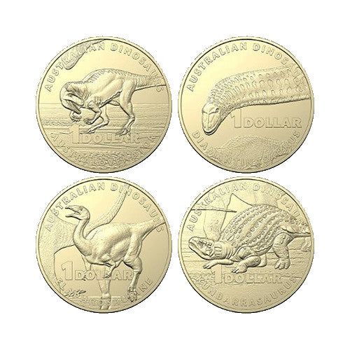 2022 $1 Australian Dinosaurs - Uncirculated Four Coin Collection