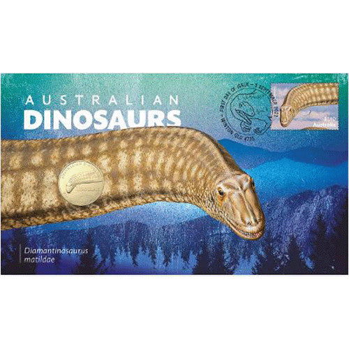 2022 $1 Australian Dinosaurs - Diamantinasaurus Coin & Stamp Cover PNC