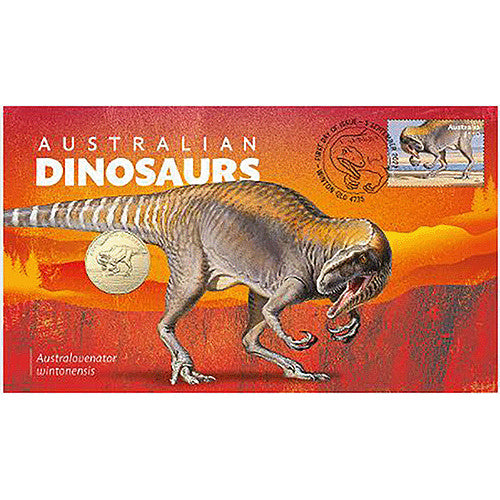 2022 $1 Australian Dinosaurs - Australovenator wintonensis Coin & Stamp Cover PNC