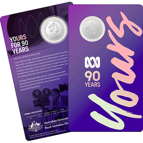 2022 20c 90th Anniversary of the ABC Cu/Ni Uncirculated Coin in Card