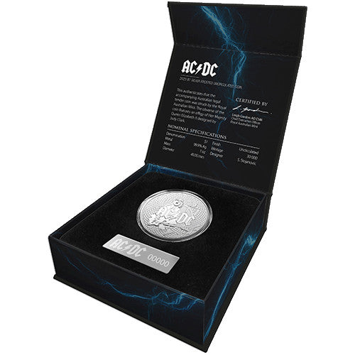 2023 $1 AC/DC Silver Frosted Uncirculated Coin