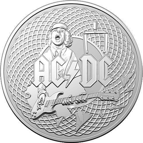 2023 $1 AC/DC Silver Frosted Uncirculated Coin