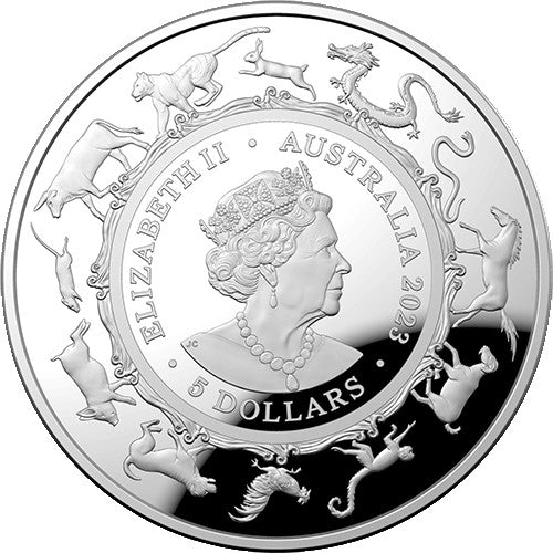 2023 $5 Year of the Rabbit Fine Silver Proof Domed Coin