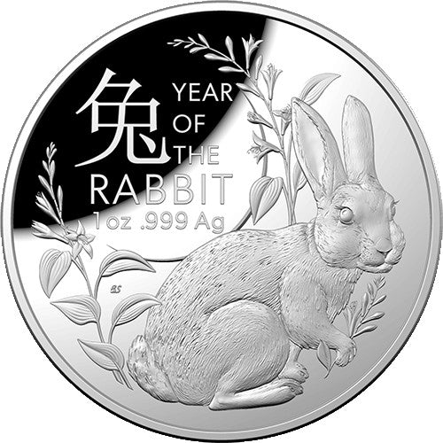 2023 $5 Year of the Rabbit Fine Silver Proof Domed Coin