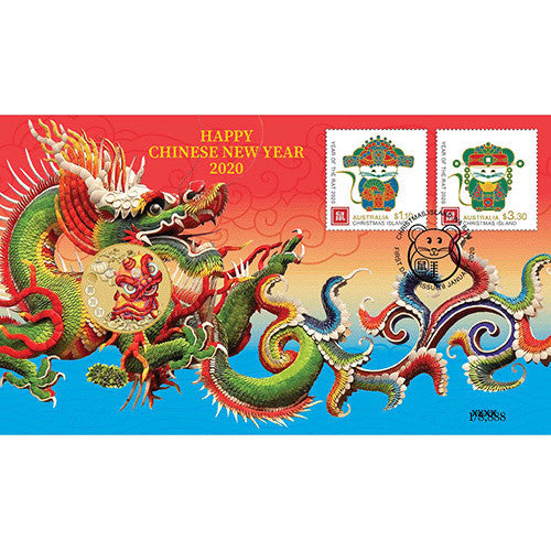 2020 $1 Happy Chinese New Year Coin & Stamp Cover PNC