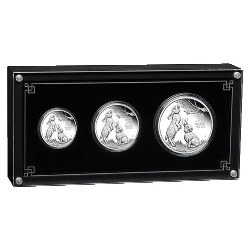 2023 Year of the Rabbit Three Coin Silver Set