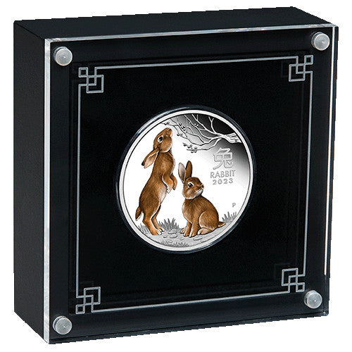 2023 $1 Year of the Rabbit 1oz Silver Proof Coloured Coin