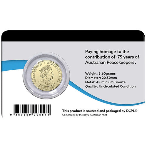 2022 $2 75th Anniversary of Peacekeeping Al/Br Circulating Coloured Uncirculated Coin in Pack