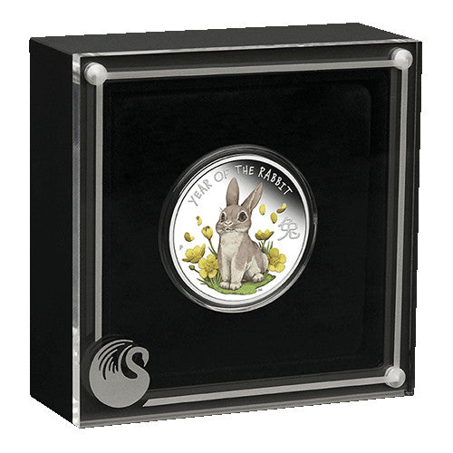 2023 50c Baby Rabbit 1/2oz Coloured Silver Proof Coin