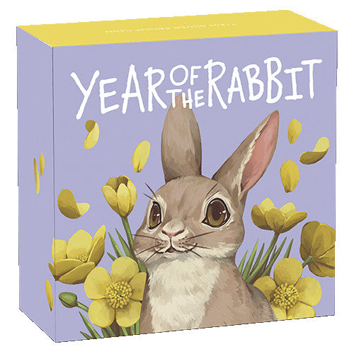 2023 50c Baby Rabbit 1/2oz Coloured Silver Proof Coin