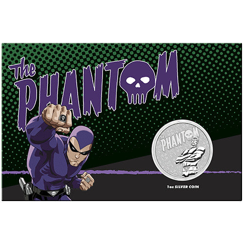 2022 $1 The Phantom 1oz Silver Coin in Card