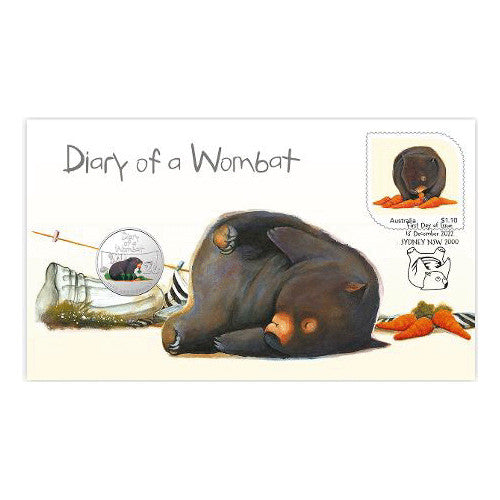 2022 20c Diary of a Wombat Coin & Stamp Cover PNC