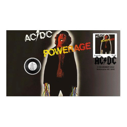 2023 20c AC/DC Powerage Coin & Stamp Cover PNC