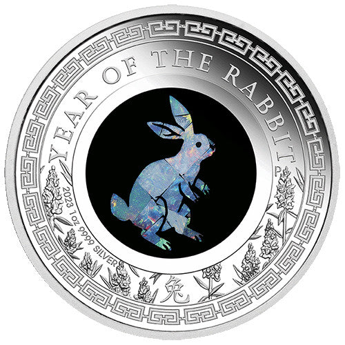 2023 $1 Australian Opal Lunar Series Year of the Rabbit 1oz Silver Proof Coin 