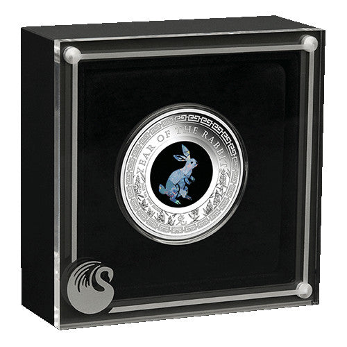 2023 $1 Australian Opal Lunar Series Year of the Rabbit 1oz Silver Proof Coin in case