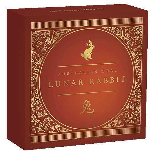 2023 $1 Australian Opal Lunar Series Year of the Rabbit 1oz Silver Proof Coin Shipper