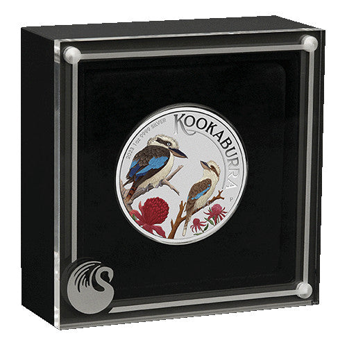 2023 $1 World Money Fair - Coin Show Special Australian Kookaburra 1oz Silver Coloured Coin