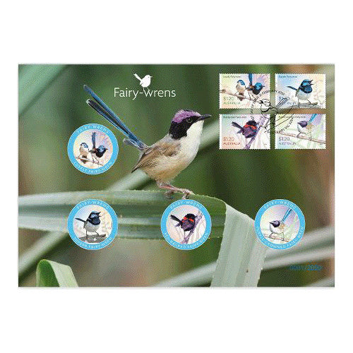 2023 Fairy Wrens 4 Medallion & Stamp Cover PNC