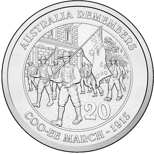 2015 20c Australia Remembers - Coo-ee March Unc Coin in Card