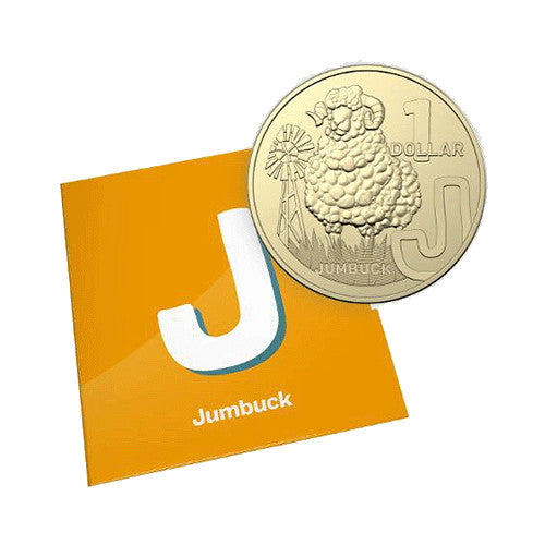 2022 $1 The Great Aussie Coin Hunt 3 - J for Jumbuck Uncirculated Coin in Individual Card