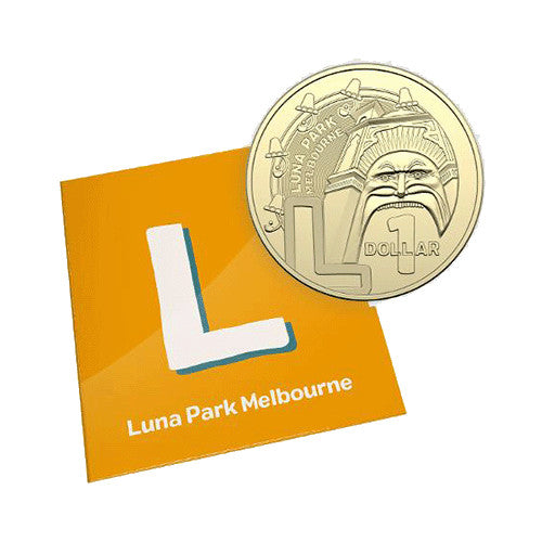 2022 $1 The Great Aussie Coin Hunt 3 - L for Luna Park Melbourne Uncirculated Coin in Individual Card